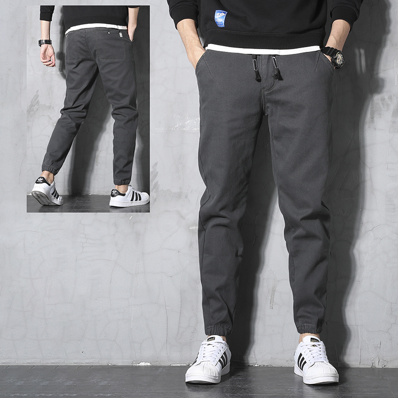 Tide Cards Autumn Winter Tightness Casual Pants Men Loose Large Size Trend Thicken Bouquet Pants Small Footed Kharen Pants Workwear Pants