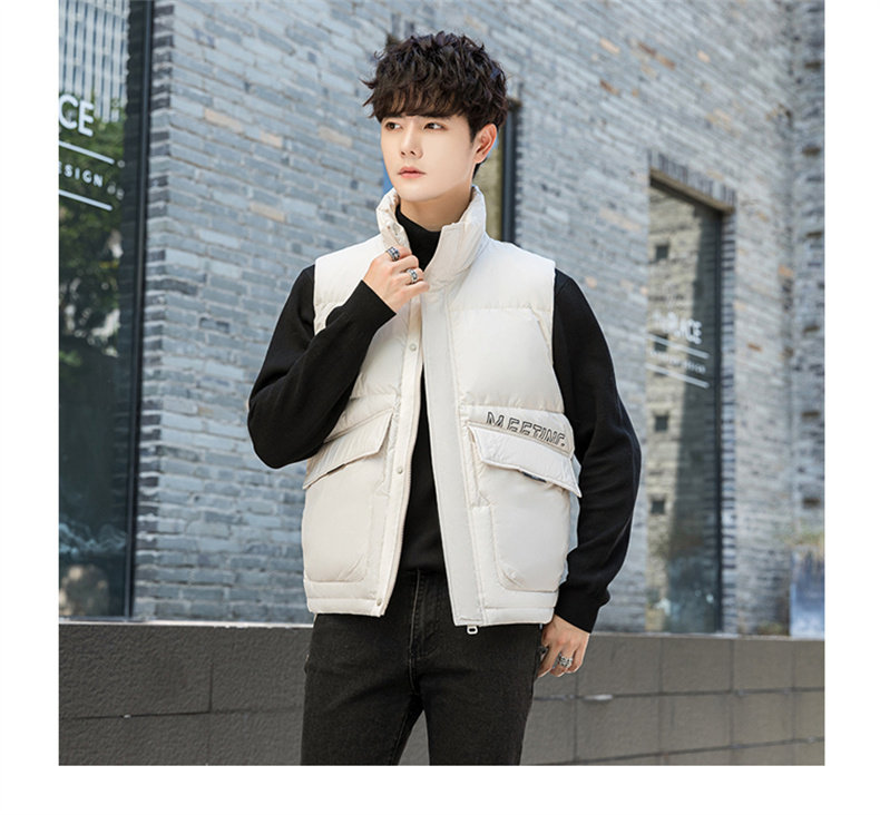 Пуховой жилет 男士马甲秋冬季潮牌轻薄连帽坎肩马夹羽绒服韩版潮流外穿背心外套 Ikoppoi