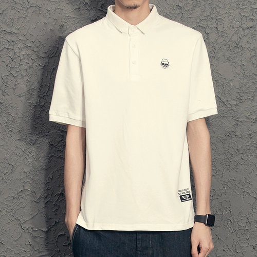 Летняя трендовая футболка polo, японская хлопковая брендовая рубашка для отдыха, с вышивкой