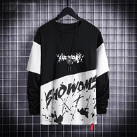 Черные чернила брызг круглый воротник