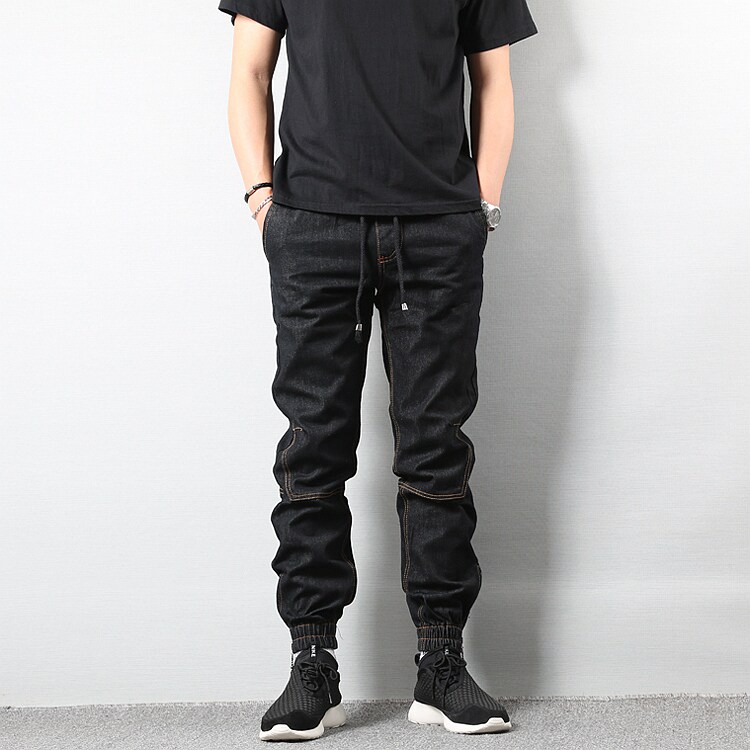 Tide Card Spring Fall Jeans Men Sashimi Manicure Large Yard Casual Work Pants Bungling Pants With Small Feet Long Pants Korean Version-Taobao