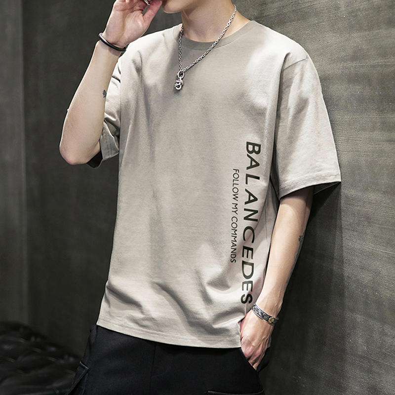 Tide Summer 2022 new short - sleeve T - shirt men and Korean edition trend hundred loose large size printed casual clothes
