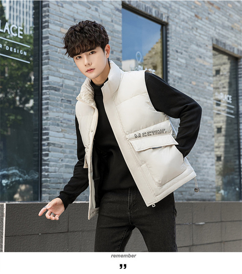 Пуховой жилет 男士马甲秋冬季潮牌轻薄连帽坎肩马夹羽绒服韩版潮流外穿背心外套 Ikoppoi