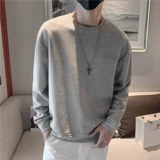 Мужская осенняя демисезонная трендовая универсальная толстовка, брендовый базовый приятный телу тонкий лонгслив, свободный крой