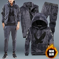 5556 серый плюс бархатный костюм из трех