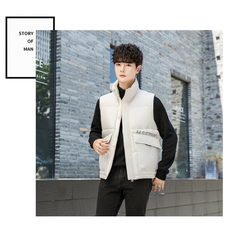 Пуховой жилет 男士马甲秋冬季潮牌轻薄连帽坎肩马夹羽绒服韩版潮流外穿背心外套 Ikoppoi