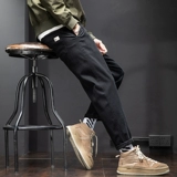 Мужские осенние демисезонные трендовые повседневные брюки, универсальные штаны, свободный прямой крой