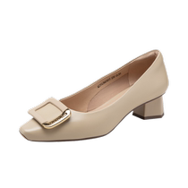 Qianbaidu womens shoes autumn new fashion single shoes temperament sheepskin high heels evening shoes shallow mouth commuting small fragrance