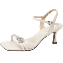 (Silent Series) Qianbaidu Stiletto Fashion Sandals Womens 2024 Summer New Style Stunning Strap