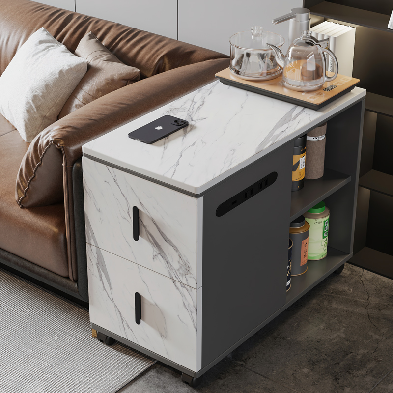Light luxury sofa side cabinet side table narrow side cabinet solid wood living room locker simple modern corner table small tea table