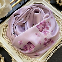 Lucky four-leaf clover ethnic wind shawl double silk silk scarf women hand embroidered mother mother silk scarf