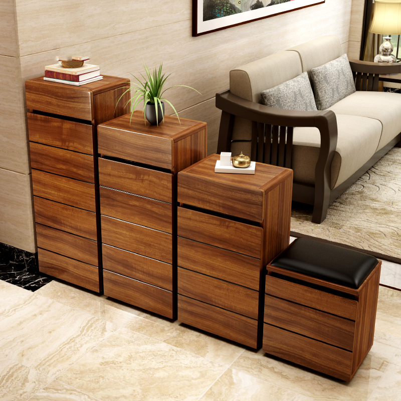 Solid wood shoe cabinet Household door entrance cabinet Simple modern storage cabinet Small apartment partition foyer balcony locker