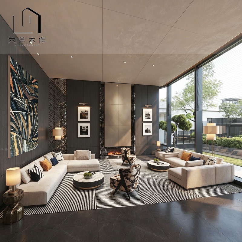 Hotel Club Lobby Reception Corner Sofa Set Model Room Villa Lobby Lounge Area L-Shaped Sofa Furniture