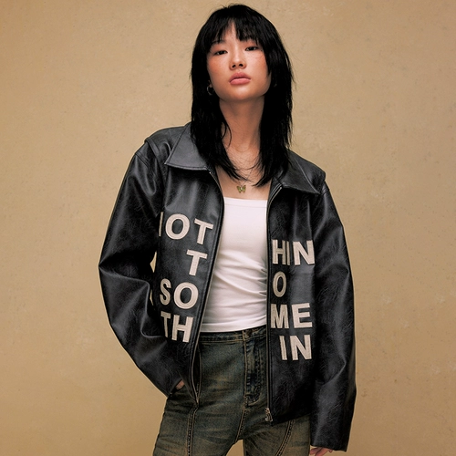 CHIGGALAB Демисезонный ретро короткий пластырь, куртка, оверсайз