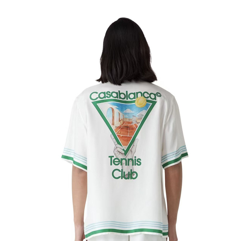 Casablanca 25 Triangle Tennis Player Vacation Style Casual Hawaiian Vacation Versatile Short-Sleeve Shirt