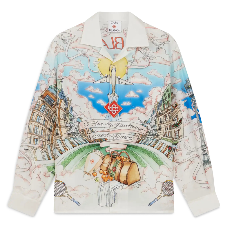 Casablanca 26 Moonlight City Vacation Style Casual Hawaiian Vacation Versatile Long Sleeve Shirt Casablanca 26 Moonlight City Vacation Style Casual Hawaiian Vacation Versatile Long Sleeve Shirt