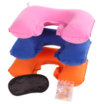 Portable U-shaped inflatable pillow Lightweight aircraft pillow Adult train travel travel gas pillow Inflatable pillow thickened