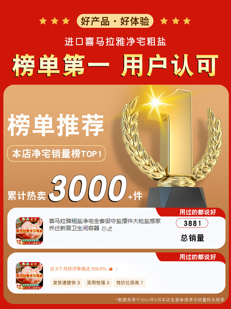 Coarse Salt for Home Purification, Large Granules, Himalayan Royal Salt Ornaments, Complete Set of Sea Salt for Moving, Housewarming, New Home, Toilet Container