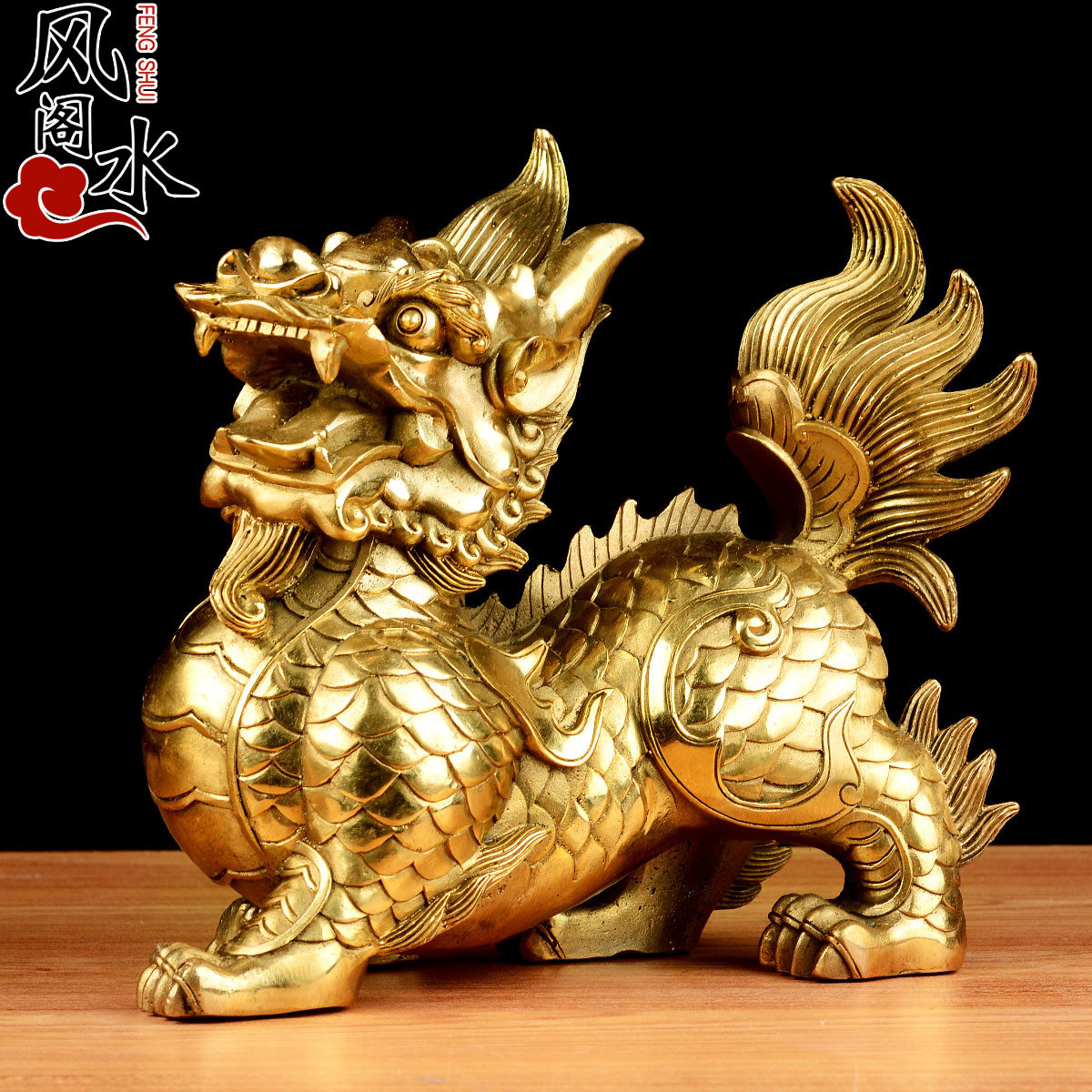 Copper Kirin Ornaments A pair of all-copper Kirin home office decoration opening gift handicraft ornaments