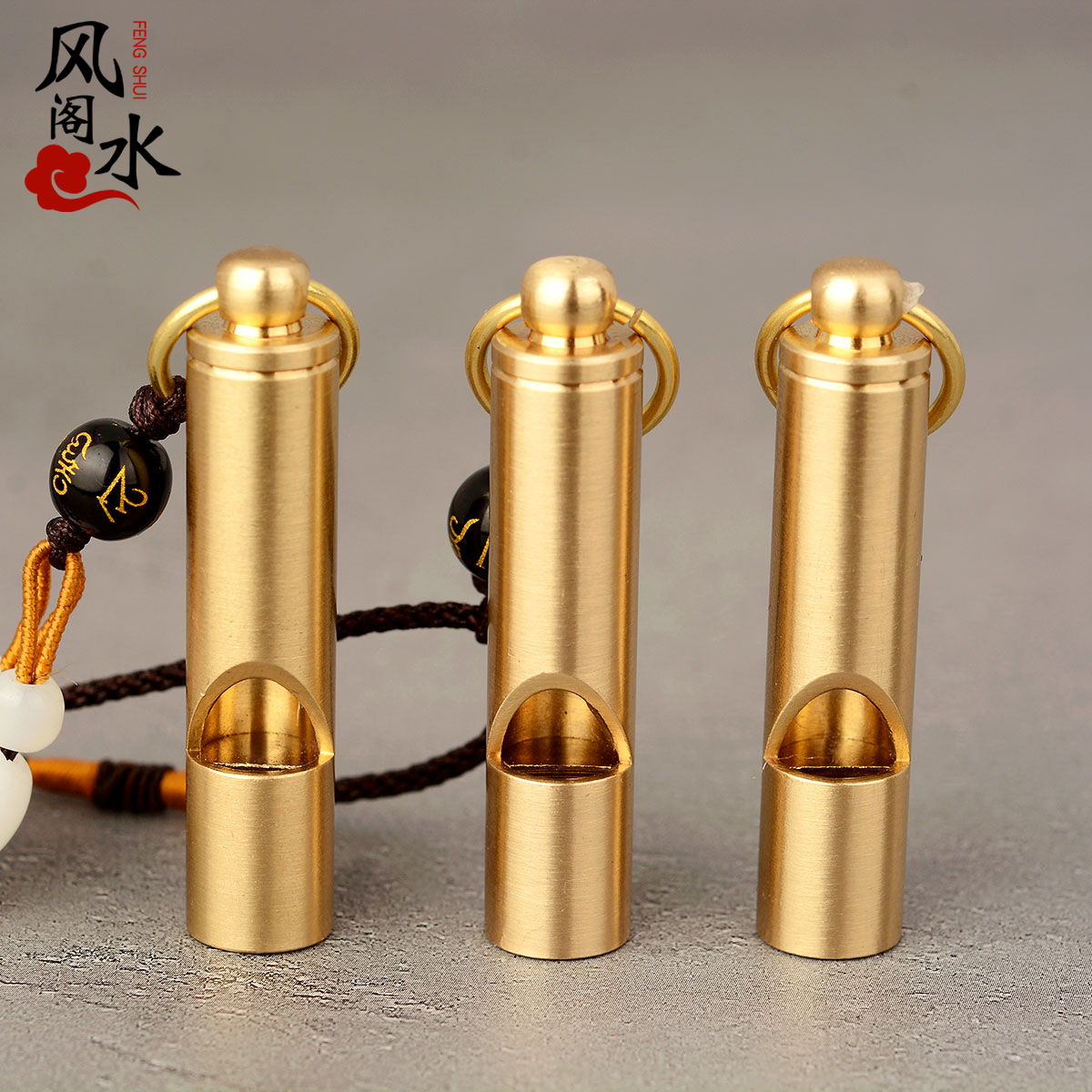 Feng Shui pavilion outdoor survival whistle Copper children's survival whistle Metal treble training wilderness field survival equipment