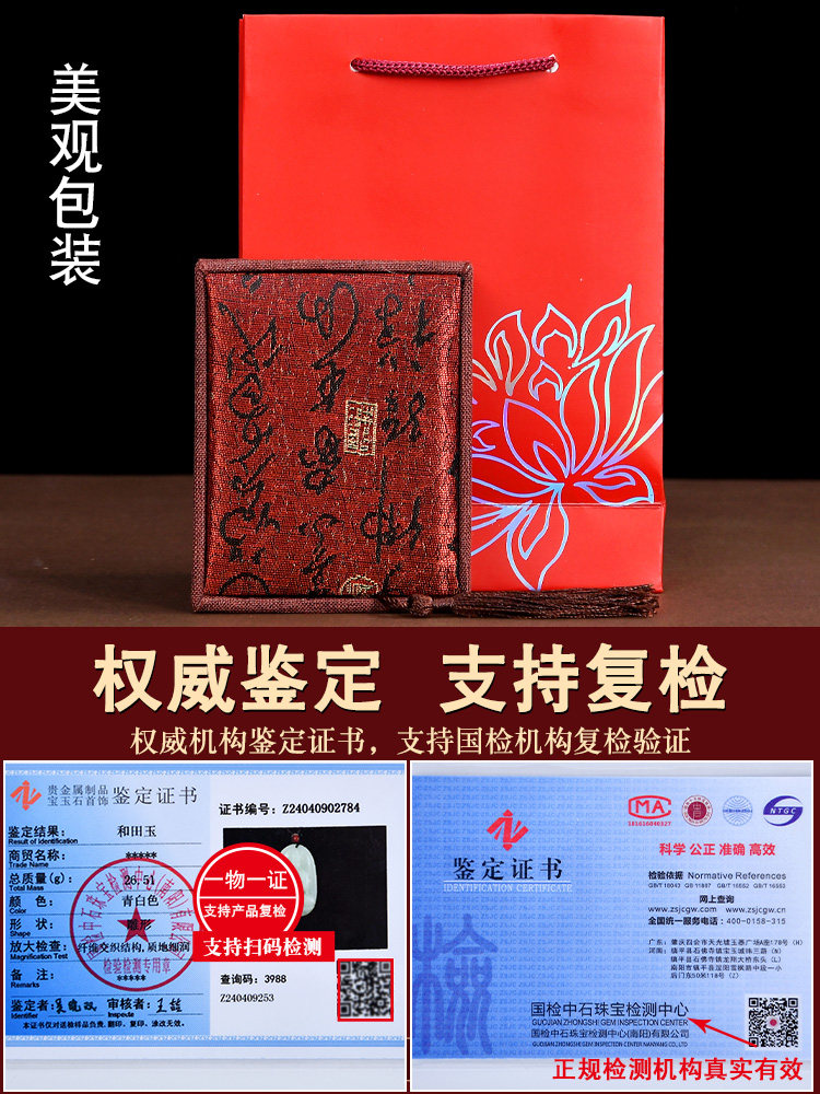 Hetian Jade Birth Year Amulet Jade Pendant for Men, Guanyin, Akasagarbha, Manjushri, Samantabhadra Bodhisattva, Dragon Birth Year Necklace for Women