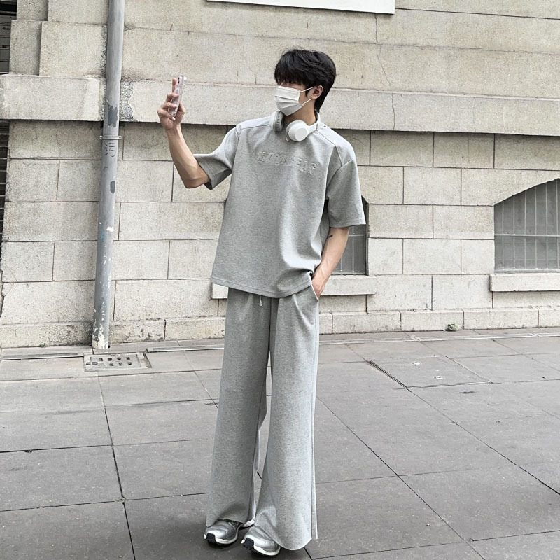 Twstudio Casual Sports Suit, Loose Design, Simple and Versatile, Long Pants, Wide-Leg, Thin, Stretchy, Wrinkle-Resistant Twstudio Casual Sports Suit, Loose Design, Simple and Versatile, Long Pants, Wide-Leg, Thin, Stretchy, Wrinkle-Resistant