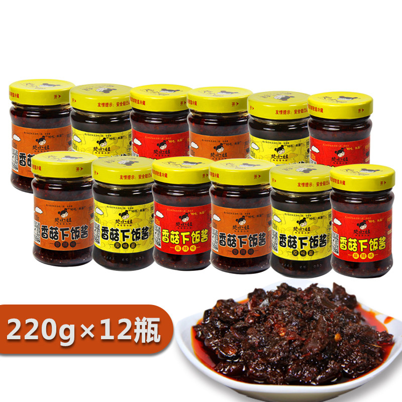 Chu Chick mushroom sauce 12 bottles * 220G signboards Lower rice Mushroom Sauce Mixed Flour with Spicy Sauce with Mushroom Sauce