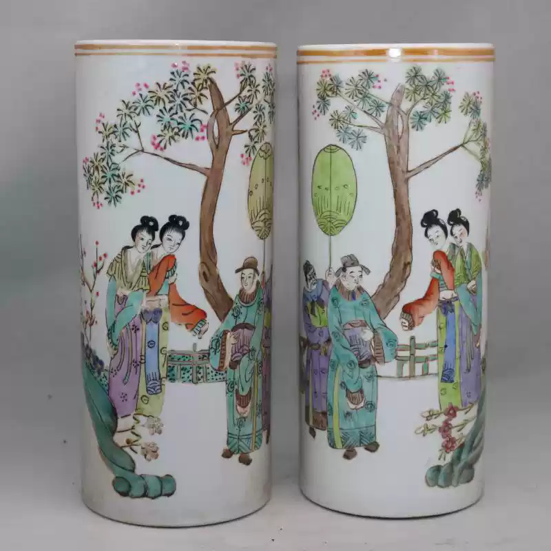 中国古玩　洪憲年製　花瓶　粉彩　時代物　中国美術　1916年　f444 民国洪宪年手绘粉彩六方瓶牡丹花精品真陶瓷兽耳花瓶居家收藏摆件-淘宝