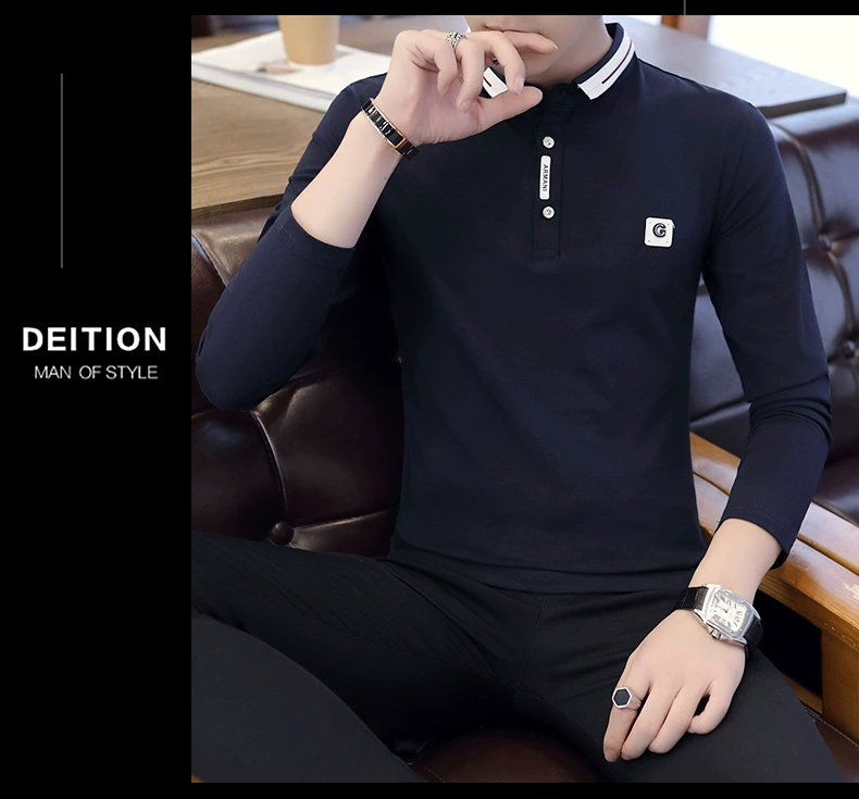 Cậu bé học sinh trung học cơ sở 131,517 tuổi đã dẫn dắt áo thun nam dài tay áo sơ mi polo nhỏ để làm áo khoác dưới