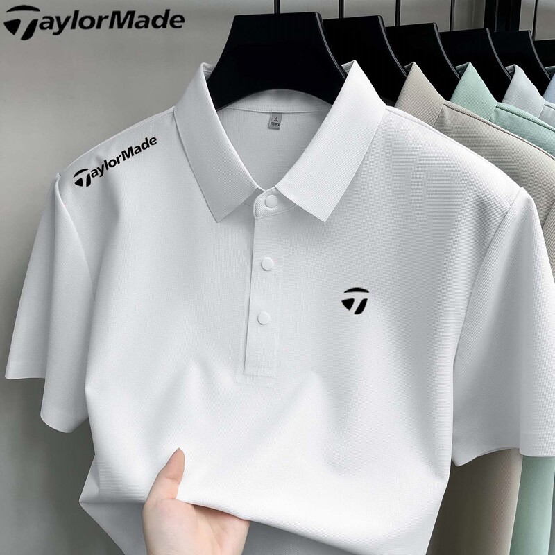 Taylormade Taylor Mei Golf Men's Short-Sleeve Ice Silk Polo Shirt Summer Quick-Drying Sports Casual T-Shirt