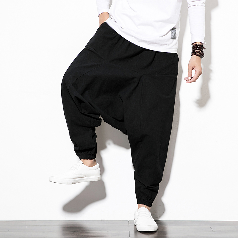 Thai Elephant Pants Men China Wind Cotton Hemp Loose Casual Pants Nepal Down Pants Bunches Hip Hop Kharen Pants Autumn