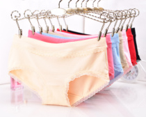 Sexy lace womens underwear womens sexy hip cotton cotton cotton bottom crotch Lady mid-waist flat corner triangle