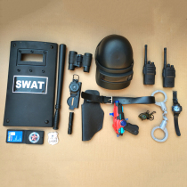 Childrens small police traffic police toy gun set sound and light pistol handcuffs telescope walkie-talkie helmet performance June 1