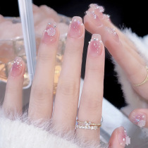 24 Stuks Draagbare Roze Pers Op Nep Nagels Tips Met Lijm Val