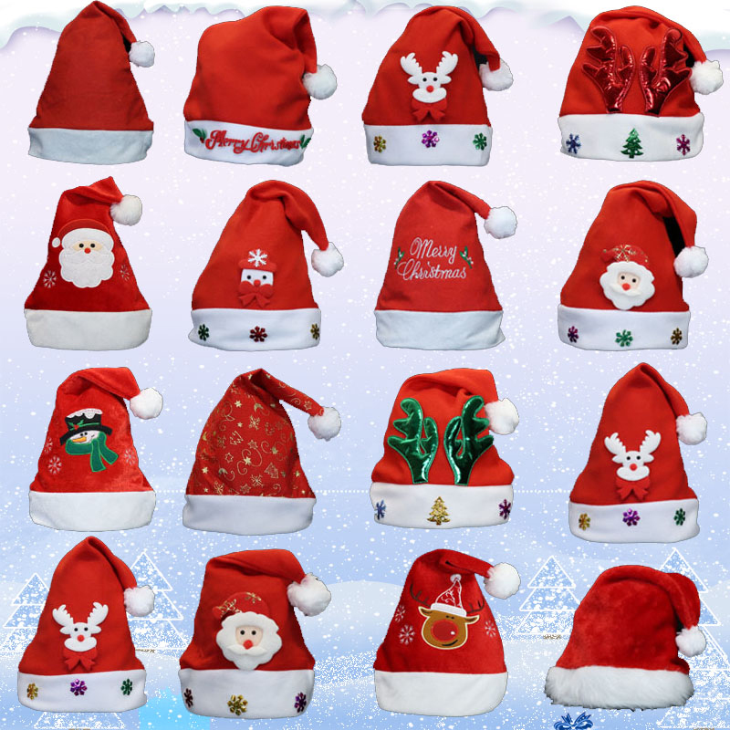 Christmas Decorations Children's Christmas Hats Adult Hats Luminous Hats Kindergarten Christmas Gifts Cartoon Old Man Hats