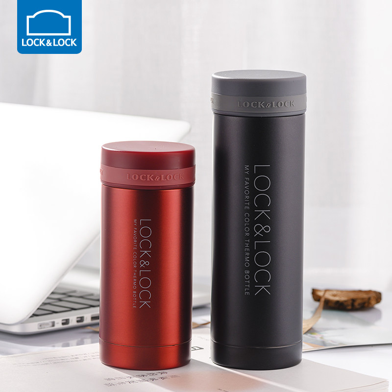 Music Buckle Music Buckle Insulation Cup Frosted Student Cup Female Portable Mini Vacuum 304 Stainless Steel Water Glass Black Hour
