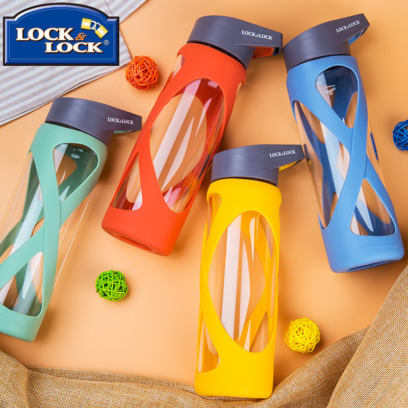 Lebuckle Music Buckle Heat Resistant Glass Water Cup Casual Sports Men's Cups Han type of hand tea cup handle Female water glass