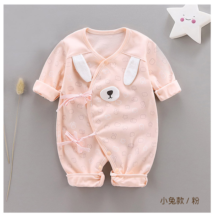 Trẻ sơ sinh bé sơ sinh mùa xuân và mùa thu mỏng romper cotton mùa xuân ra quần áo quần áo sơ sinh - Áo liền quần body chip cộc tay cho bé 0-12 tháng tuổi