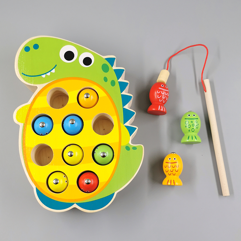 Baby boy wood fishing magnetism 1-2 year old boy toys girl enlightenment baby puzzle early to teach hands-on brain