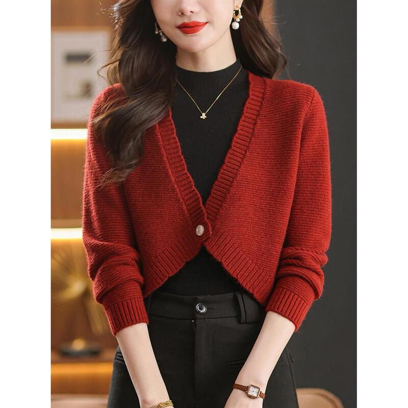 Knitted Cardigan for Women, Short Style, Versatile for Spring and Autumn, Suitable for Mothers, Can Be Paired with Cheongsam, Shawl, Outerwear, Stylish Top, Sweater, Jacket Knitted Cardigan for Women, Short Style, Versatile for Spring and Autumn, Suitable for Mothers, Can Be Paired with Cheongsam, Shawl, Outerwear, Stylish Top, Sweater, Jacket