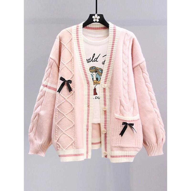 Bargain~ Bow-Knot Sweater Cardigan for Women, 2025 Spring New Style, Loose and Lazy Style, Designer Knit Cardigan