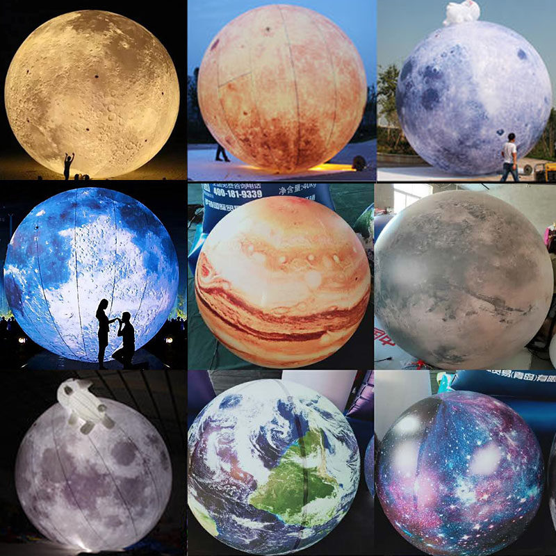 Mid-Autumn Festival Inflatable Lunar Air Mode Moon Rabbit Luminous Moon Astronauts Customize Large Closed Gas Liftoff Cartoon Models