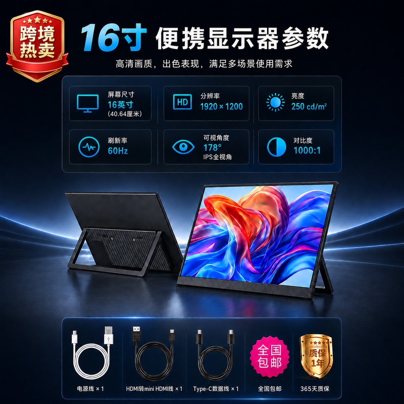 Portable Monitor for Switch/Ps5/Xbox Expansion, External 1.5K60Hz Laptop Secondary Screen Portable Monitor for Switch/Ps5/Xbox Expansion, External 1.5K60Hz Laptop Secondary Screen