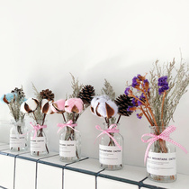 Dried flower bouquet ornaments home furnishings forever flower cotton vase hipster Net red ins Wind decoration real flower gift