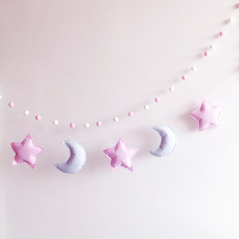 ins net red room arrangement adolescent heart background wall decoration pendant bedroom cozy and loving hair string hanging decoration