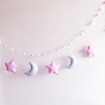 ins net red room decoration girl heart background wall decoration pendant Bedroom warm love hair ball string pendant