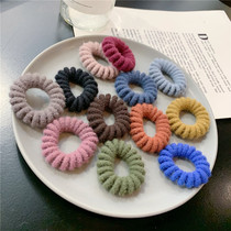 ins Wind Net red hair ornaments Korean basic Joker plush phone ring pony-tailed leather band hair rope no trace head rope