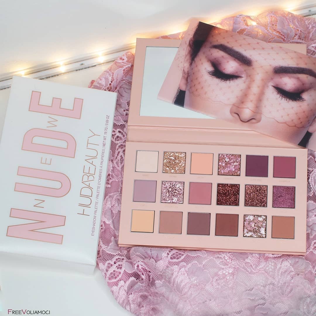 Huda beauty18 color eye shadow disc nude nude pink disc Rose Gold rose Desert Dusk desert