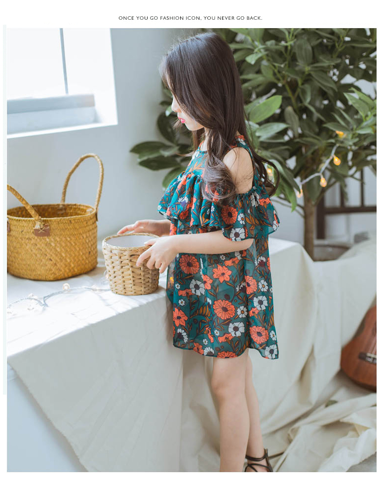 Váy bé gái mới 2018 mùa hè Hàn Quốc cho bé gái đeo vai trần công chúa váy trẻ em voan váy xinh cao cấp cho bé