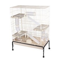 Umi exports luxury double-storey villa rabbit cage bottomless mesh squirrel cage guinea pig and chinchilla double door with built-in tunnel